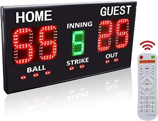 YZ LED Baseball/Softball Scoreboard for Fence, High-Light Digital Scoreboard with Remote, Rechargeable Wireless Electronic Baseball Scoreboard, Score Keeper with Innings Balls Strikes Outs Outdoor