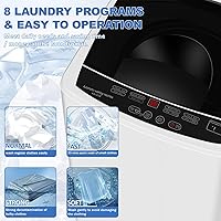 Vista 3 de Lavadora portátil de 15 libras, lavadora y secadora automática completa de 1.9 pies cúbicos con 8 programas de lavado, lavadora compacta