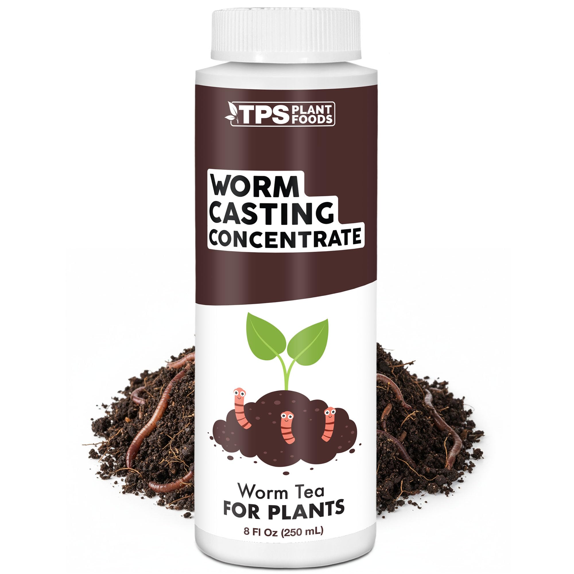 Worm Casting Tea Concentrate, Liquid Earthworm Tea for Plants, Bokashi and Compost Booster 8 oz (250mL)