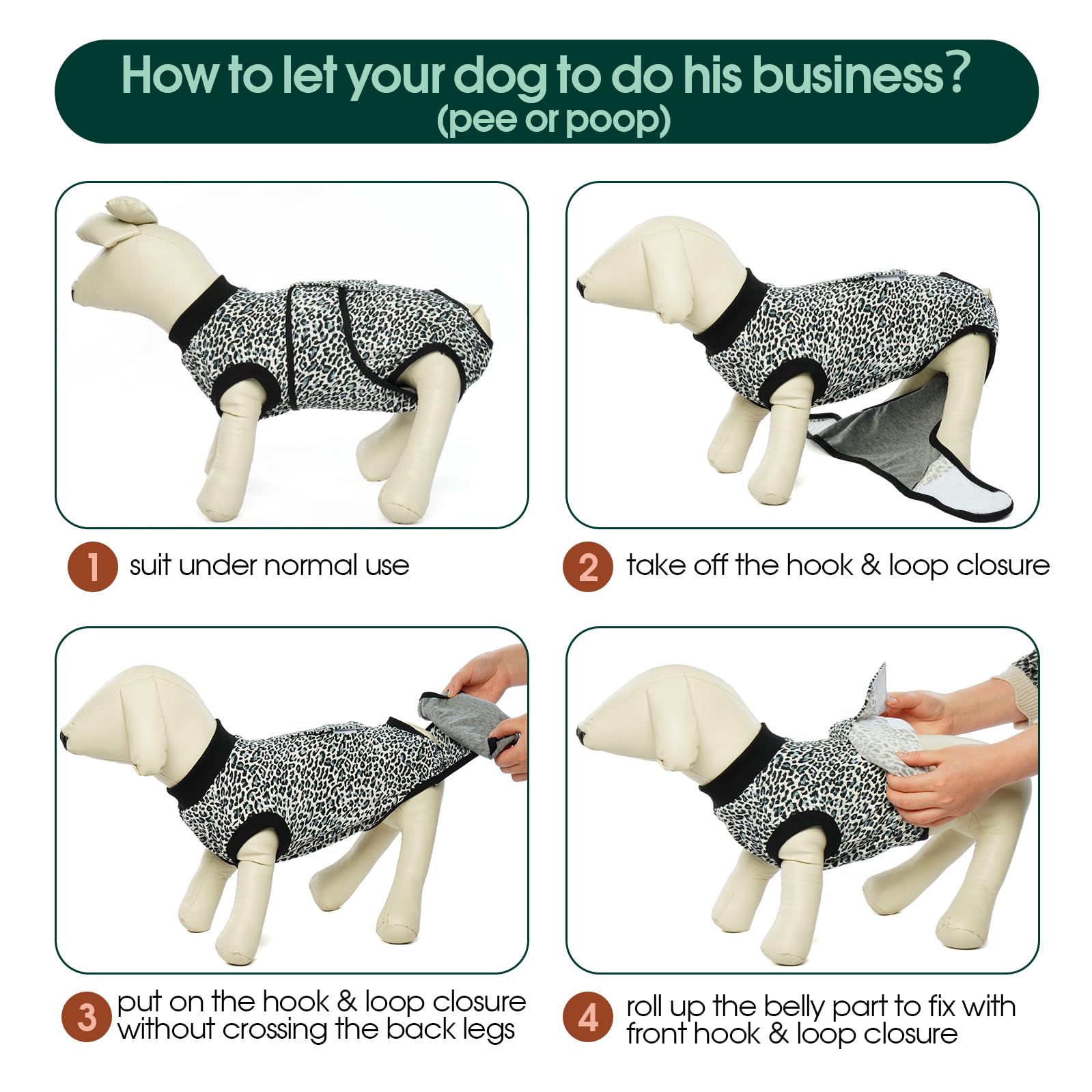 Kusser Body anti-léchage pour chien après opération - Body respirant pour et mâle, alternative au collier élisabéthain