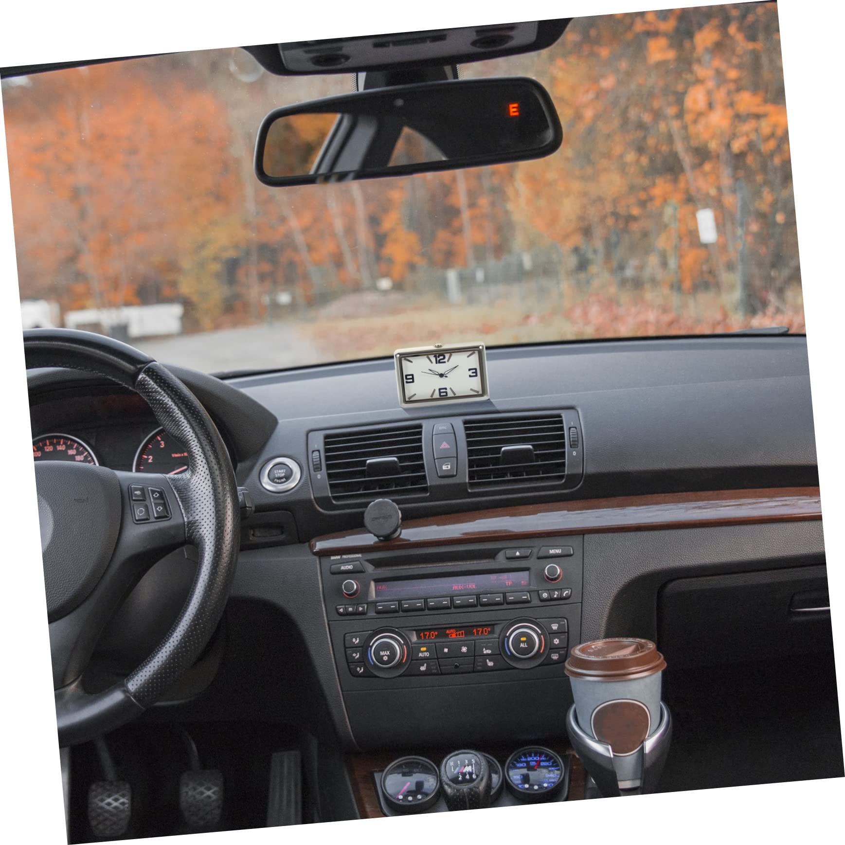 OUNONA 5piezas Reloj De Salpicadero Adhesivo Pequeño Reloj Analógico De Automóvil Decoración Práctica Para Coche y Oficina Fácil Instalación y Uso Tablero