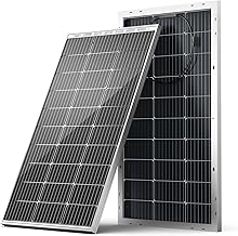 HQST Bifacial 100W 12V Solar Panel, 9BB Monocrystalline Solar Panels with 25% High Efficiency Module PV Power for Battery Charging Boat, Caravan and Other Off Grid Applications