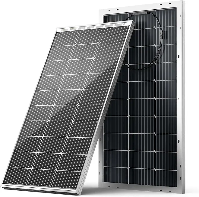 HQST Bifacial 100W 12V Solar Panel, 9BB Monocrystalline Solar Panels with 25% High Efficiency Module...
