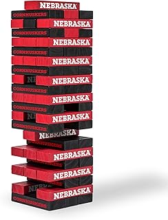 Wild Sports NCAA Pro Football Tabletop Stackers Block Game for College Football Fan, Dorm Game, Tailgate