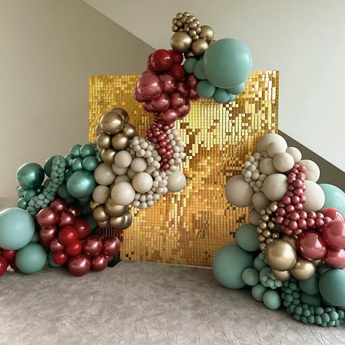 4 FT X 6 FT Light Gold Shimmer Wall Backdrop,Shiny Sequins,24PCS Sequins Backdrop Decoration Panels, Glitter Bling Photo Background Decorations For Birthday Party Wedding Anniversary Graduation - View #10