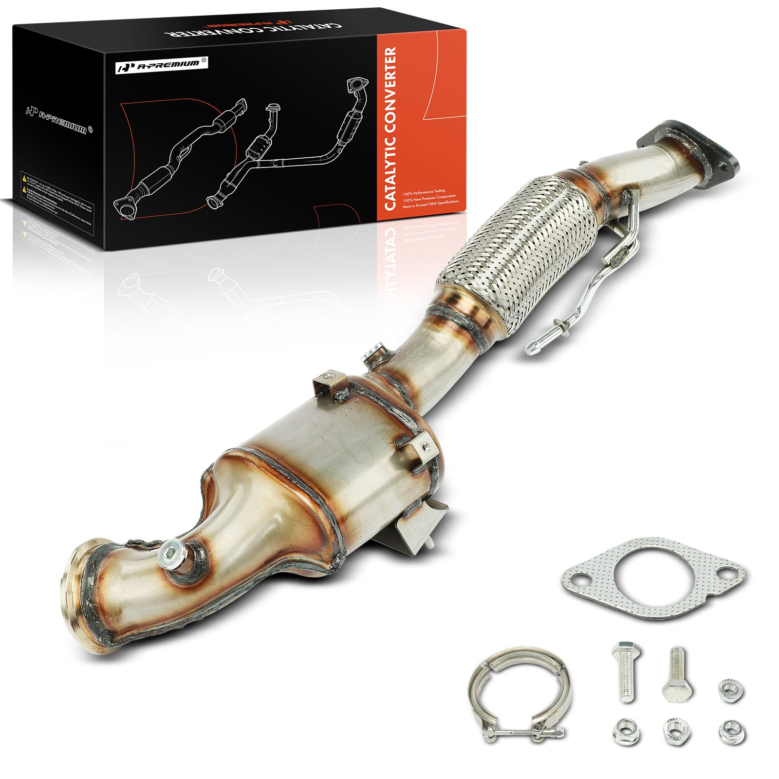 A-Premium Front Catalytic Converter Kit Direct-Fit Compatible with