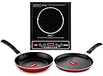 Pigeon by Stovekraft Cruise 1800 W Induction Cooktop (Push Botton, Black) with IB Fry Pan 240mm & IB Tawa 250mm | 1 Yr Warranty