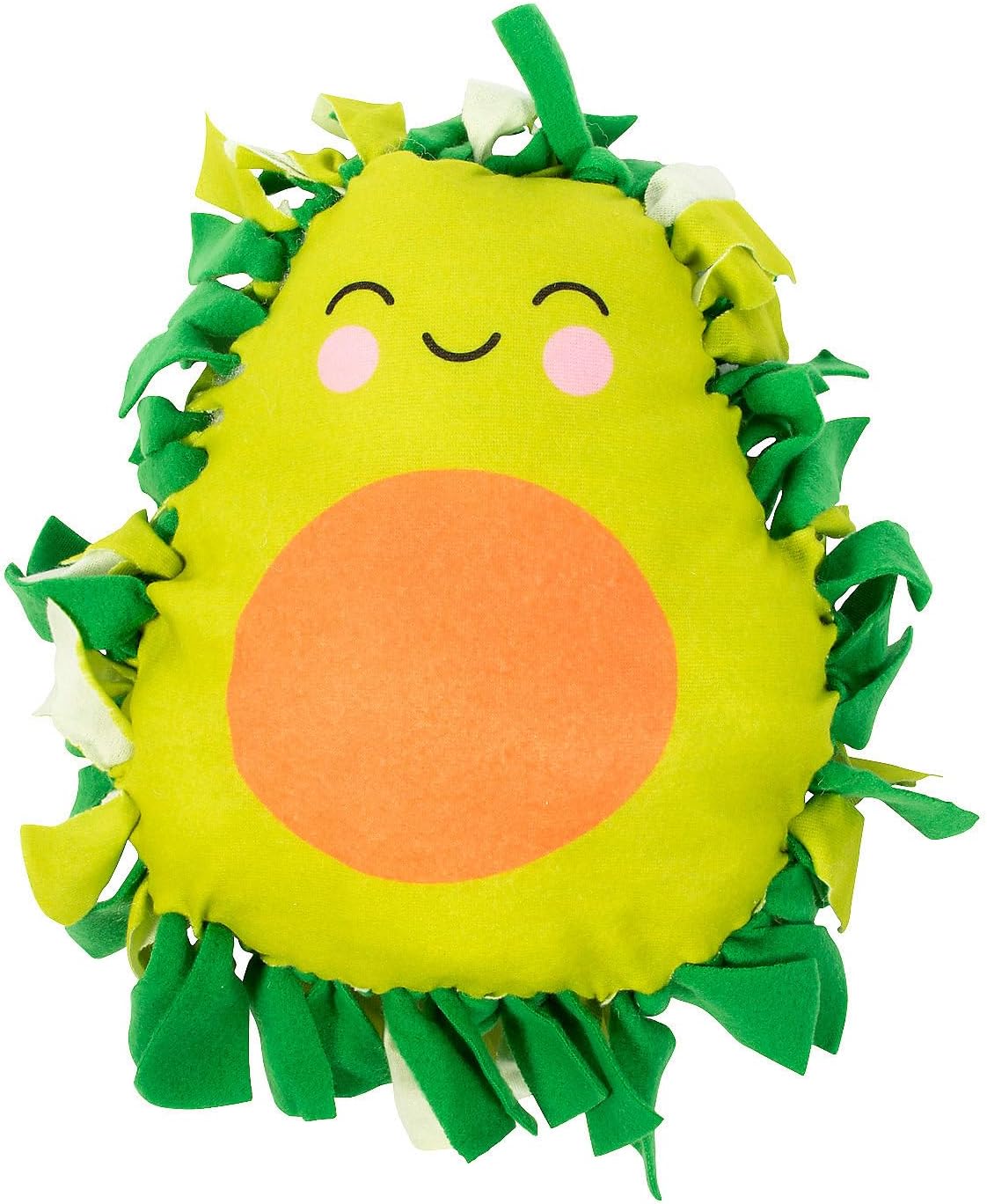 Fun Express Avocado Pillow Craft Kit - Fleece Tie Blanket Kit Makes 6 Plush Craft Pillows, No Sew Arts and Crafts Kits for 7 Year Old Girls, DIY Pillow Making Kit for Kids 6-8 Birthday Party Activity