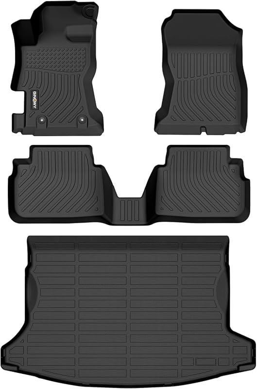 Tapetes automotivos e bandeja de porta-malas em TPE para Subaru Crosstrek 2018–2023 e Impreza 2017–2023, preto, não híbridos, kit com 1