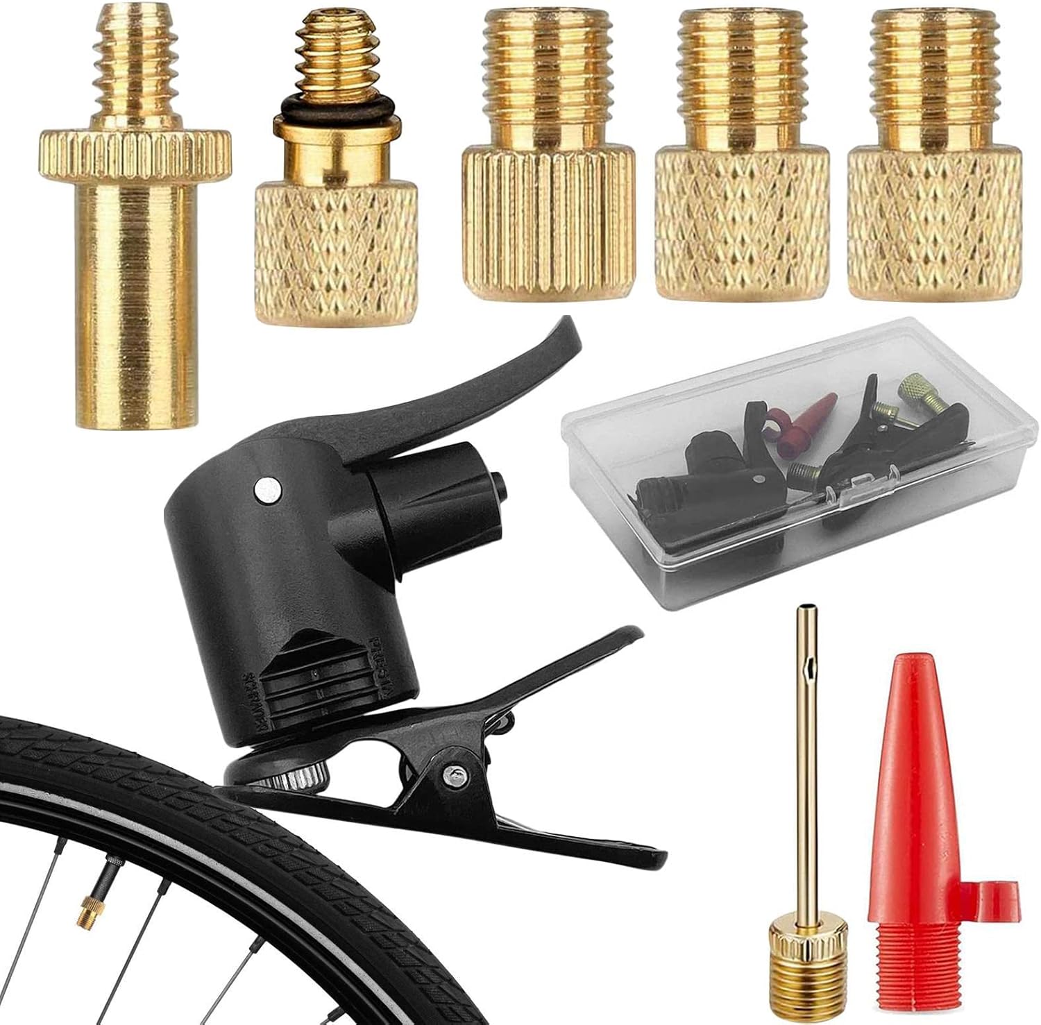 Amazon.co.jp バイクポンプアダプター バイクポンプニードル真鍮ポンプアダプターセット、シールゴムリング付き 自転車、電動