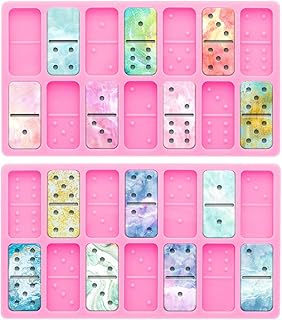 2PCS/Set Professional Size Domino Mold for Resin Casting, Silicone Game Mould, Super Shiny Epoxy Resin Molds