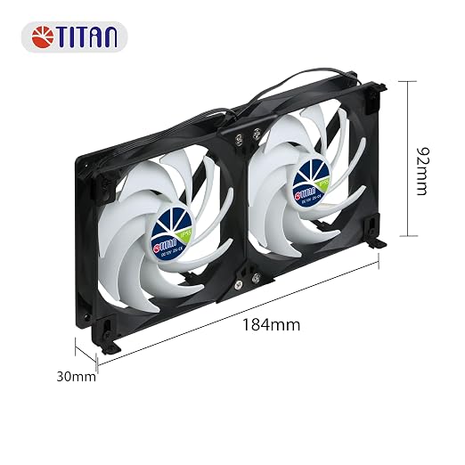 Ventilador de refrigeración y ventilación TITAN de 12 V CC, montaje en rack doble, para rejilla y ventilación de nevera, con controlador de velocidad (140 mm, versión V2+) miniatura 9