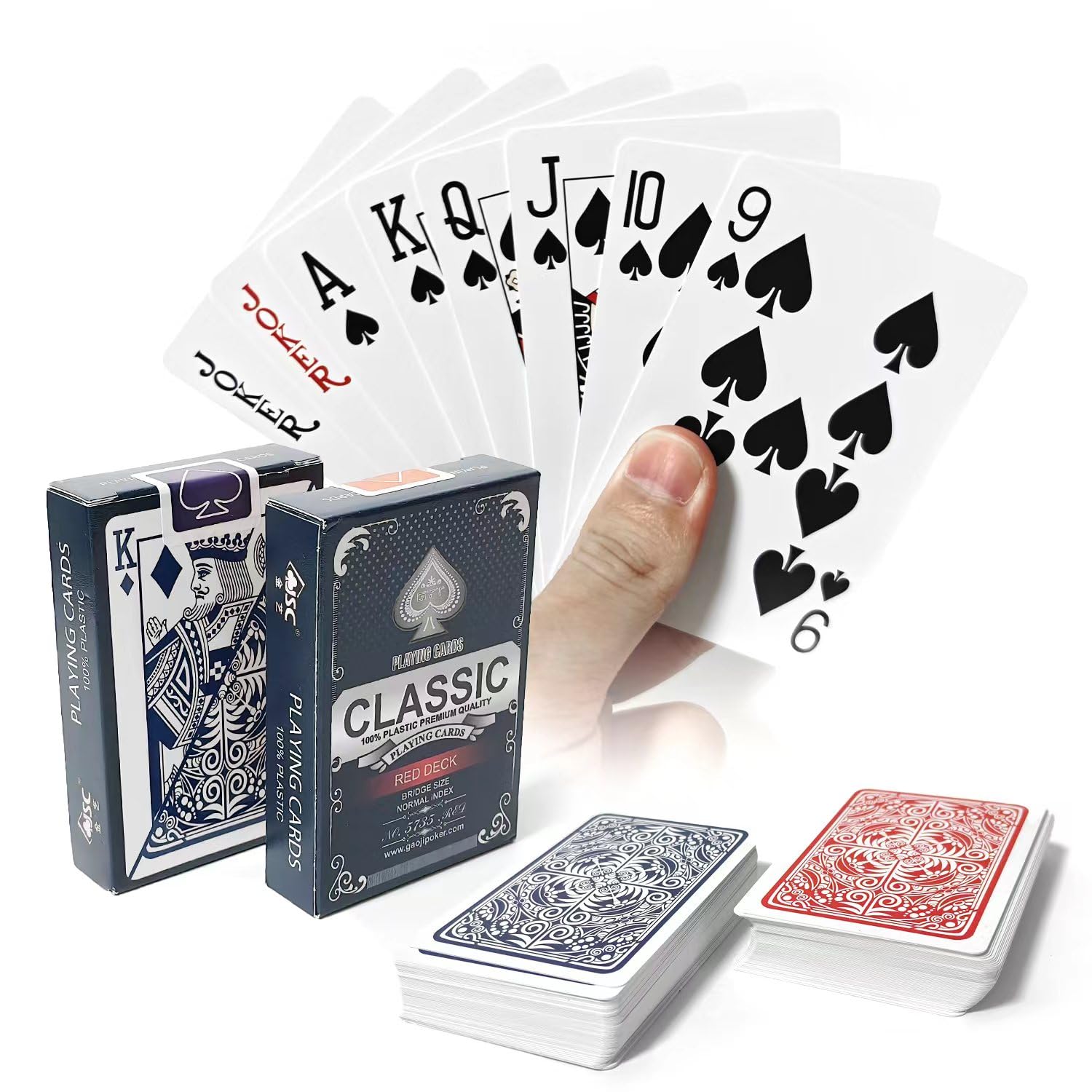 2X Carte da Poker in plastica Playing Cards Nero Carte da Poker Carte