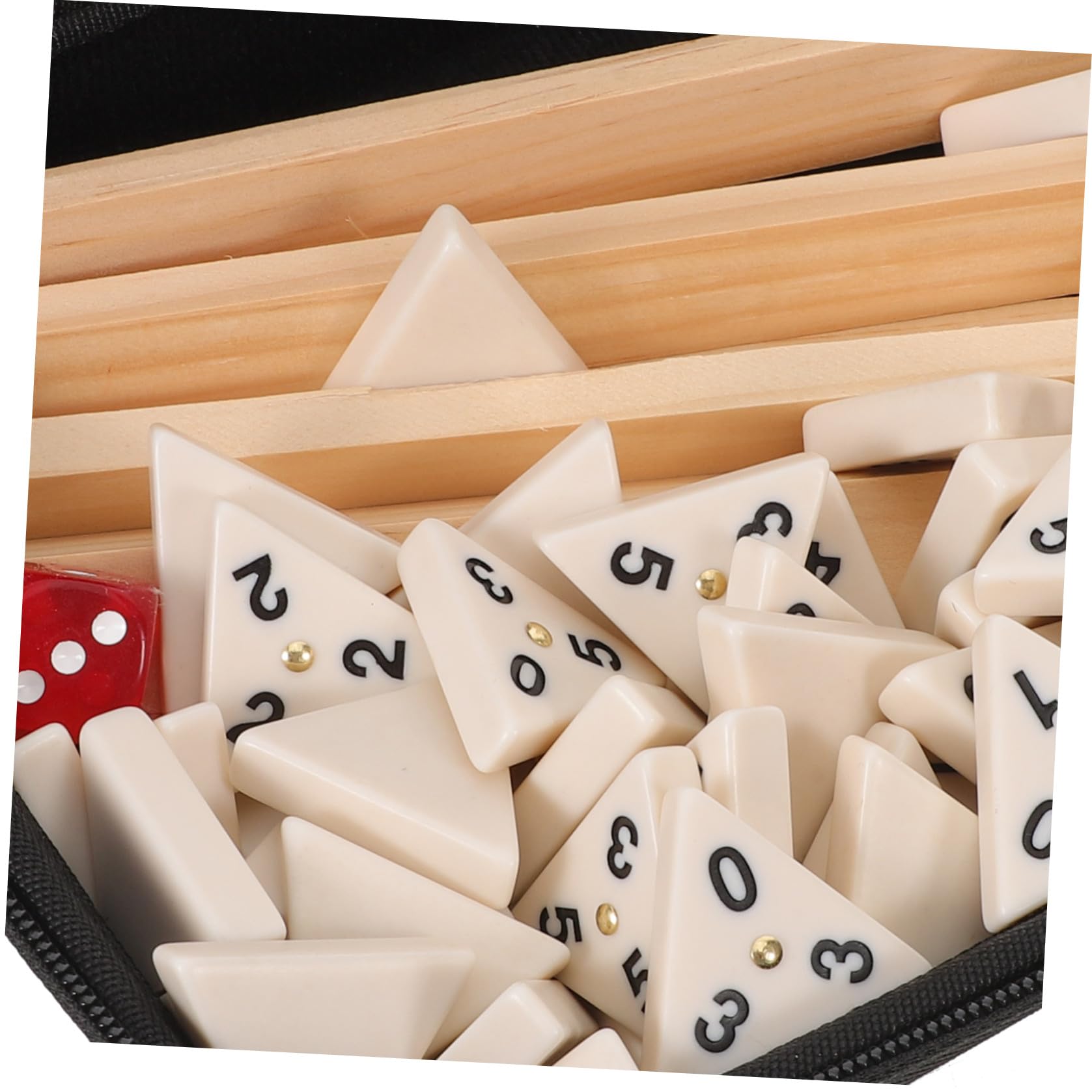 ifundom Mahjong Triangular Juego de Mesa de Dominó Madera para Fiestas Navideñas y Familiares Juego de Estrategia para Adultos