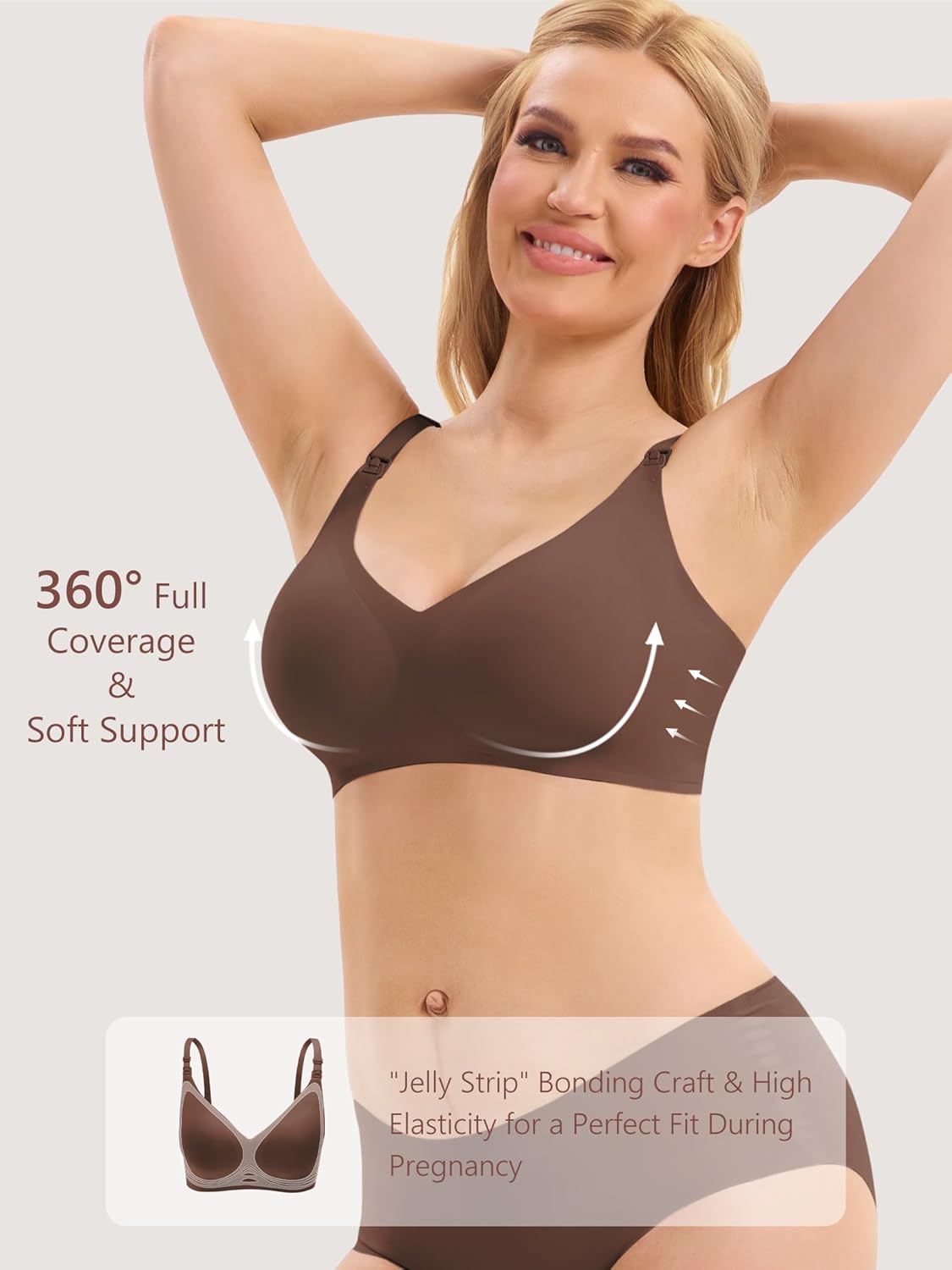 Angelhood 3 Pack Nursing Bras for Breastfeeding Seamless Pregnancy Maternity Bra Wireless Sleep Bralette with Extenders