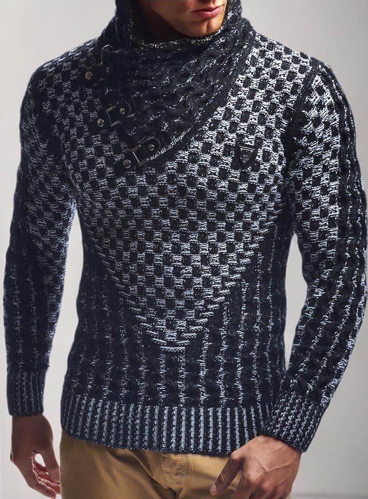 Leif Nelson Herren Strickpullover mit Schalkragen/Hochwertiger Winterpullover im Regular Fit Schnitt, ideal für Casual und Business-Looks, in vielfältigen Größen und Farben verfügbar