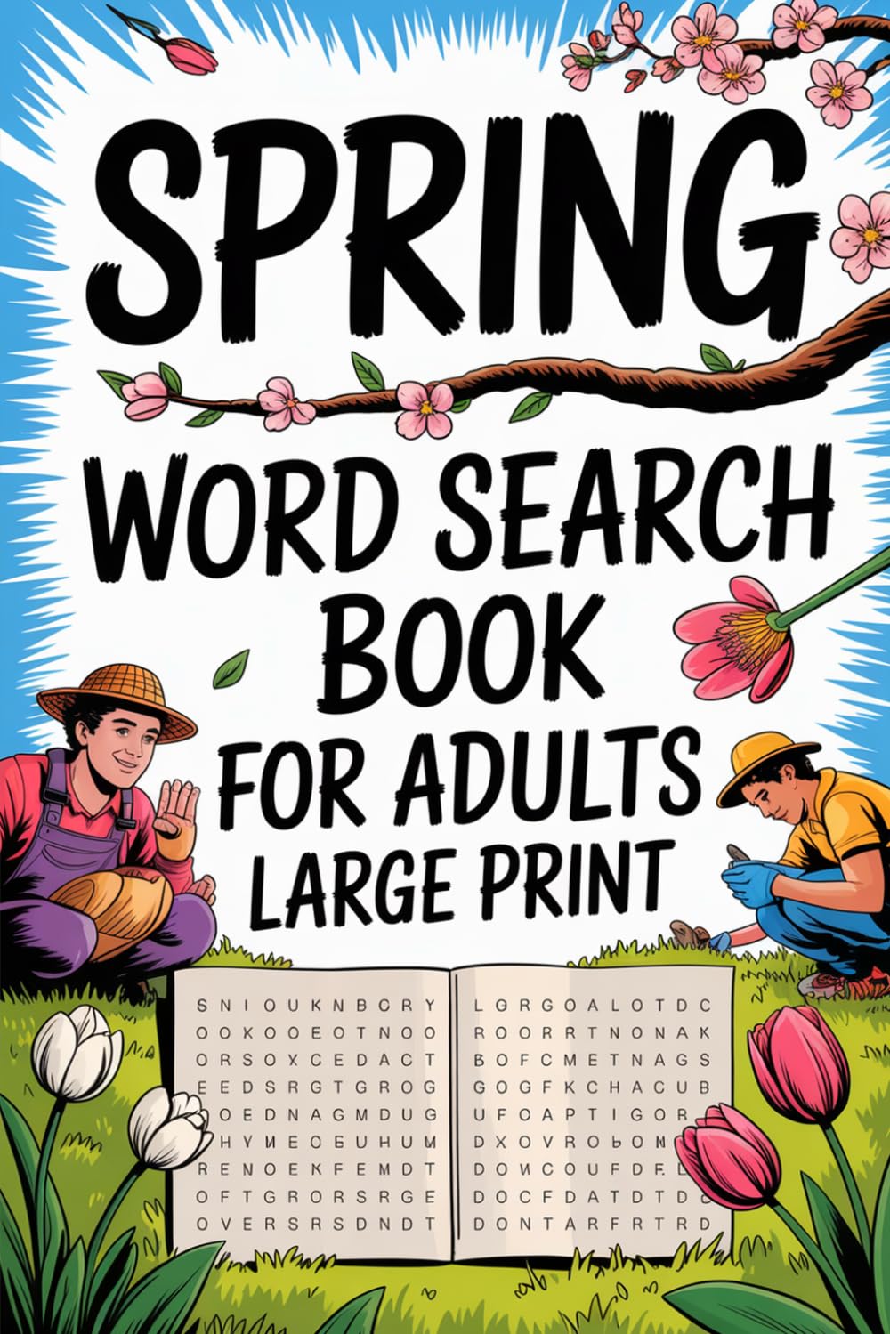 Spring Word Search Book for Adults Large Print: Story-Lined Vocabulary Puzzle Workbook for Grown-Ups