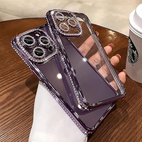 Miniatura 3 de Fycyko Funda compatible con iPhone 11 con protector de cámara con diamantes con purpurina, bonita funda para teléfono con cristales brillantes, a