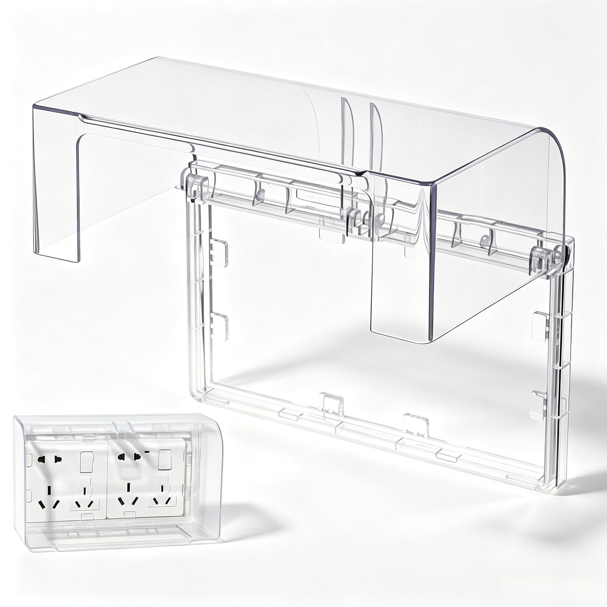 Cubierta adhesiva doble posición impermeable para cajas de interruptores de pared 8