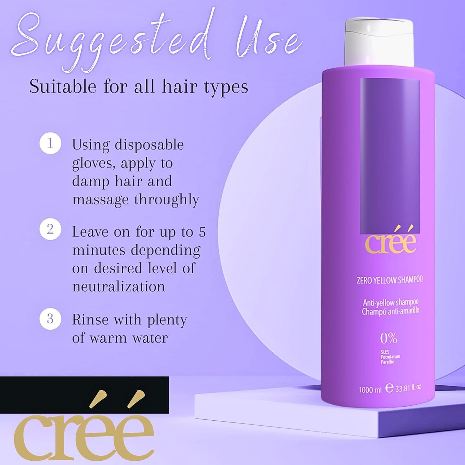 Cree Zero Yellow Shampoo1000ml – 33.81 fl.oz - Image 8