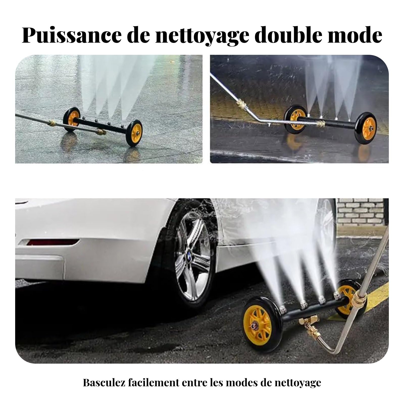 Hidrolimpiadora Accesorio Transformable Limpiador Chasis Auto Diseño Versátil Permite Lavado Eficiente con Boquillas Múltiples de Acero Inoxidable, Naranja