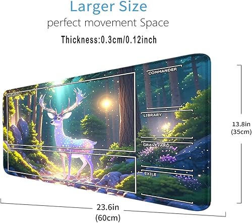 Vista 101 de MTG - Tapete de juego con bordes cosidos, parte inferior de goma antideslizante, tapete de juego TCG para gatos, superficie de goma lisa, tapete