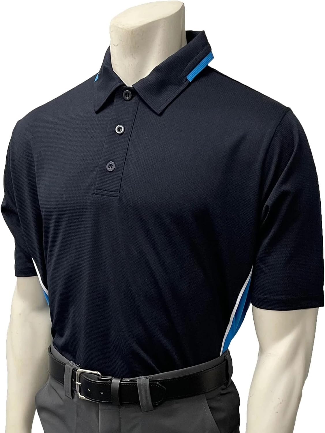 Smitty | BBS-345 | Premium Body Flex NCAA Softball Short Sleeve Umpire Shirt | Blue Navy White | Collegiate Official Style