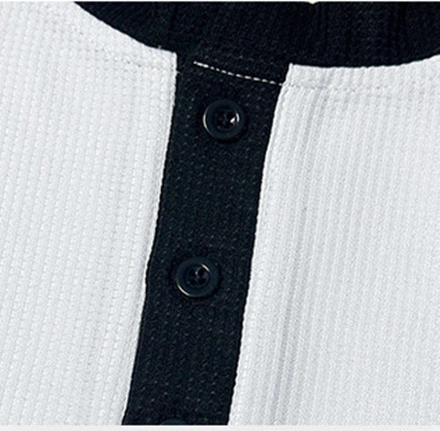 Men's Fall Henley Shirts Raglan Long Sleeve Slim-Fit Casual Cotton Jersey Baseball T-Shirts Sport Athletic Tee Tops