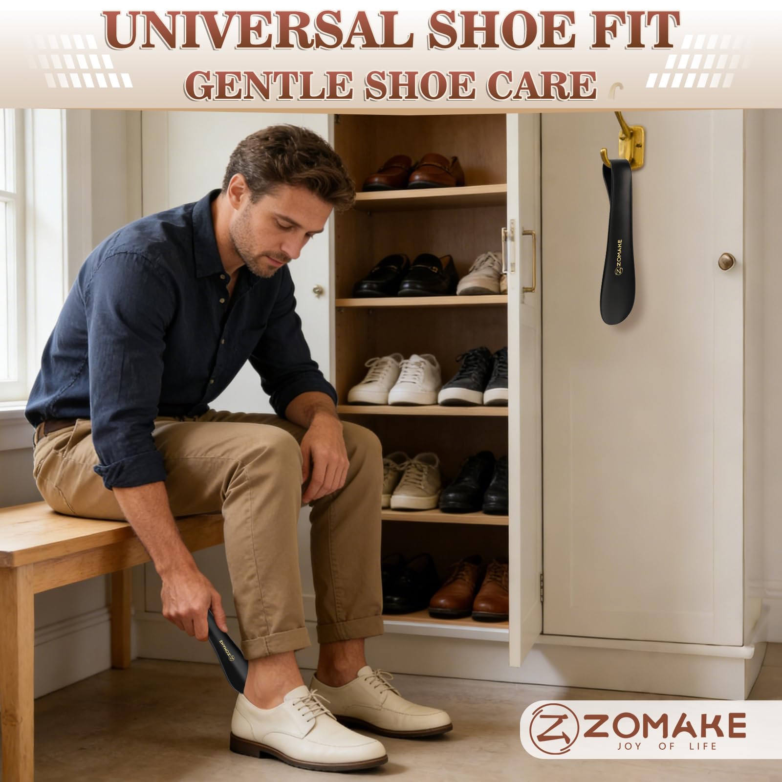 ZOMAKE Calzador de Plastico,7.5inch Calzador de Zapatos Plastico Pequeño,Mini Calzador Zapatos Pequeno de Viaje para Mujeres Embarazadas Ancianos Y Niños
