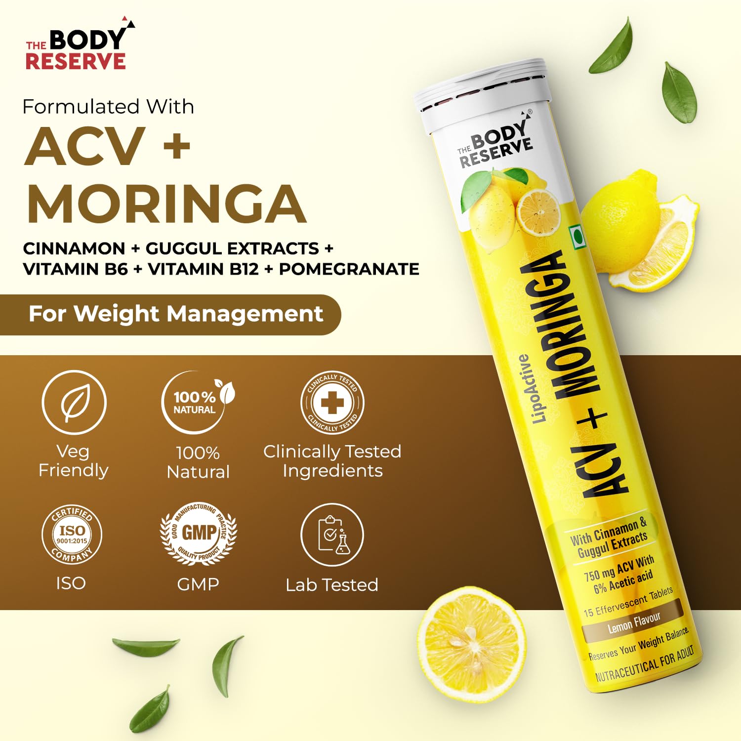 Buy Now The Body Reserve Acv Moringa With Lemon Cider Vinegar, Cinna...
