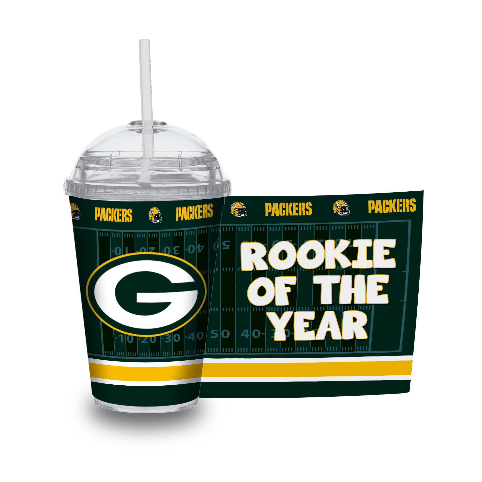 Rico Industries NFL Football Rookie of The Year 12oz Acrylic Tumbler, Youth Tumbler with Swirly Straw