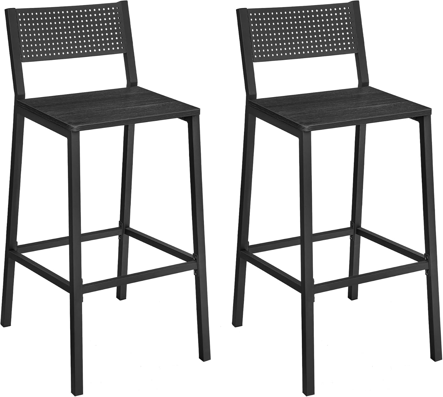 VASAGLE Breakfast Kitchen Bar Stool Set of 2, Counter Chairs, for