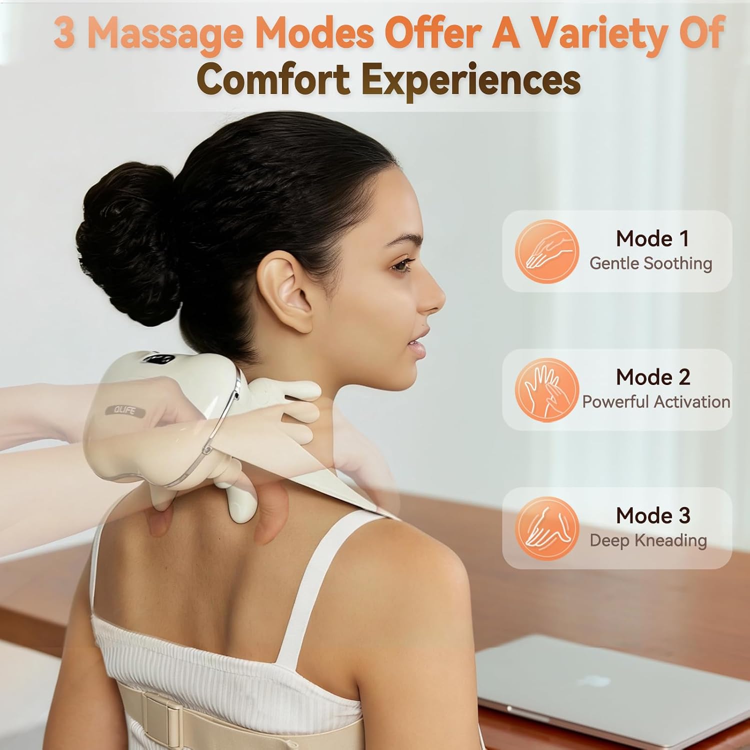 QLIFE Neck Massager with Heat, Neck and Shoulder Massager, Cordless Neck Massager with Fingers, Neck Massager for Pain Relief Deep Tissue - 2026 New for Home Office Travel