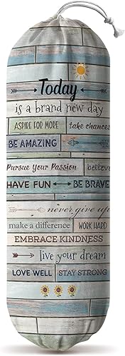 Hglian Dispensador inspirador de almacenamiento de bolsas de comestibles, con citas de Today Is A New Day, contenedor organizador de bolsas de disponible en Yaxa Costa Rica