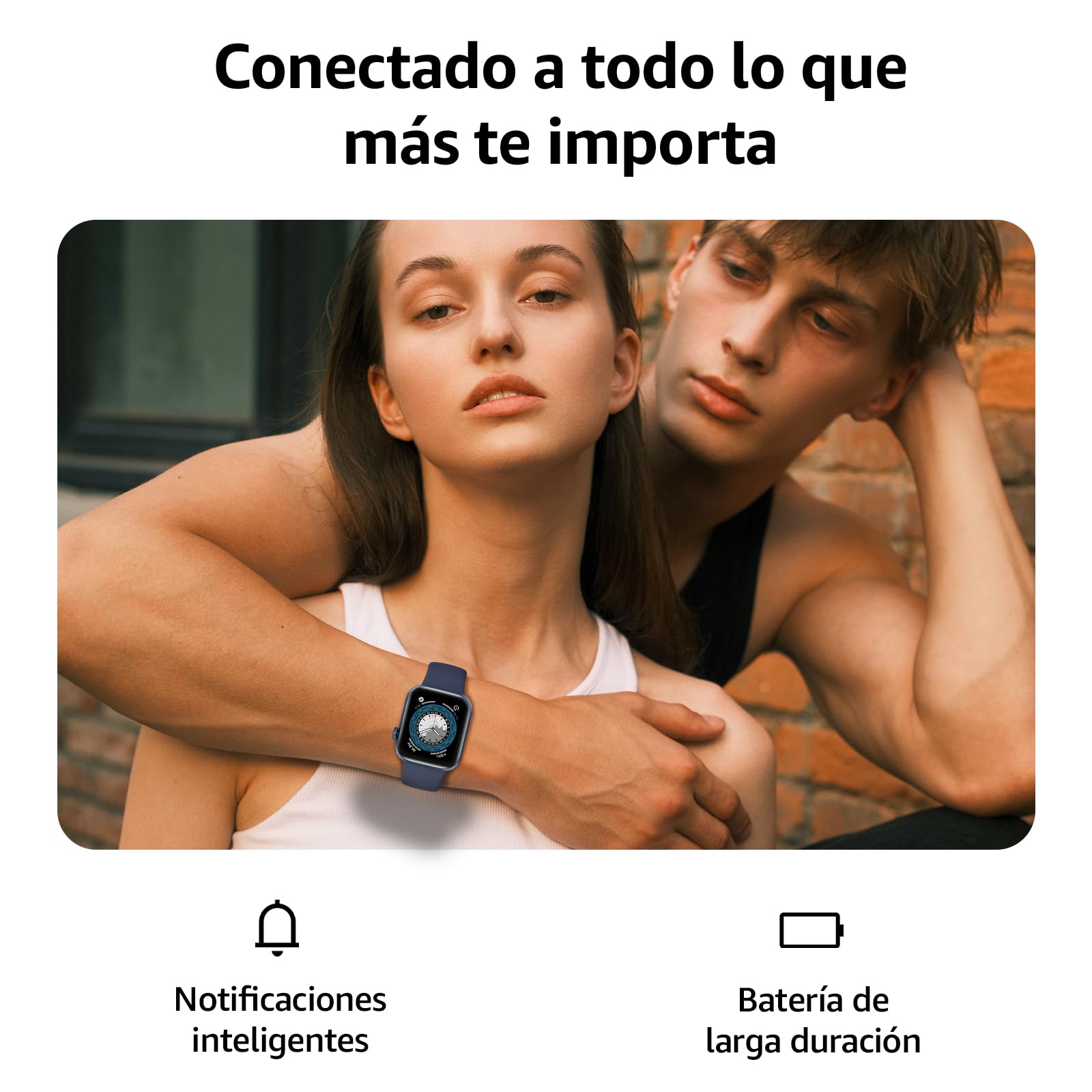AcclaFit Reloj Inteligente Mujer Hombre, 1.85" Smartwatch con Llamadas Bluetooth, 140+ Modos Deportivos con SpO2/Pulsómetro/Monitor de Sueño/Podómetro, Impermeable IP68 para Android iOS Negro