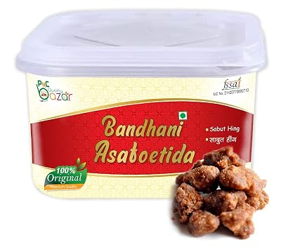 PNC Quality Bazar Whole Bandhani Asafoetida | Sabut Hing 200 Gram (2 pack of 100 GM)