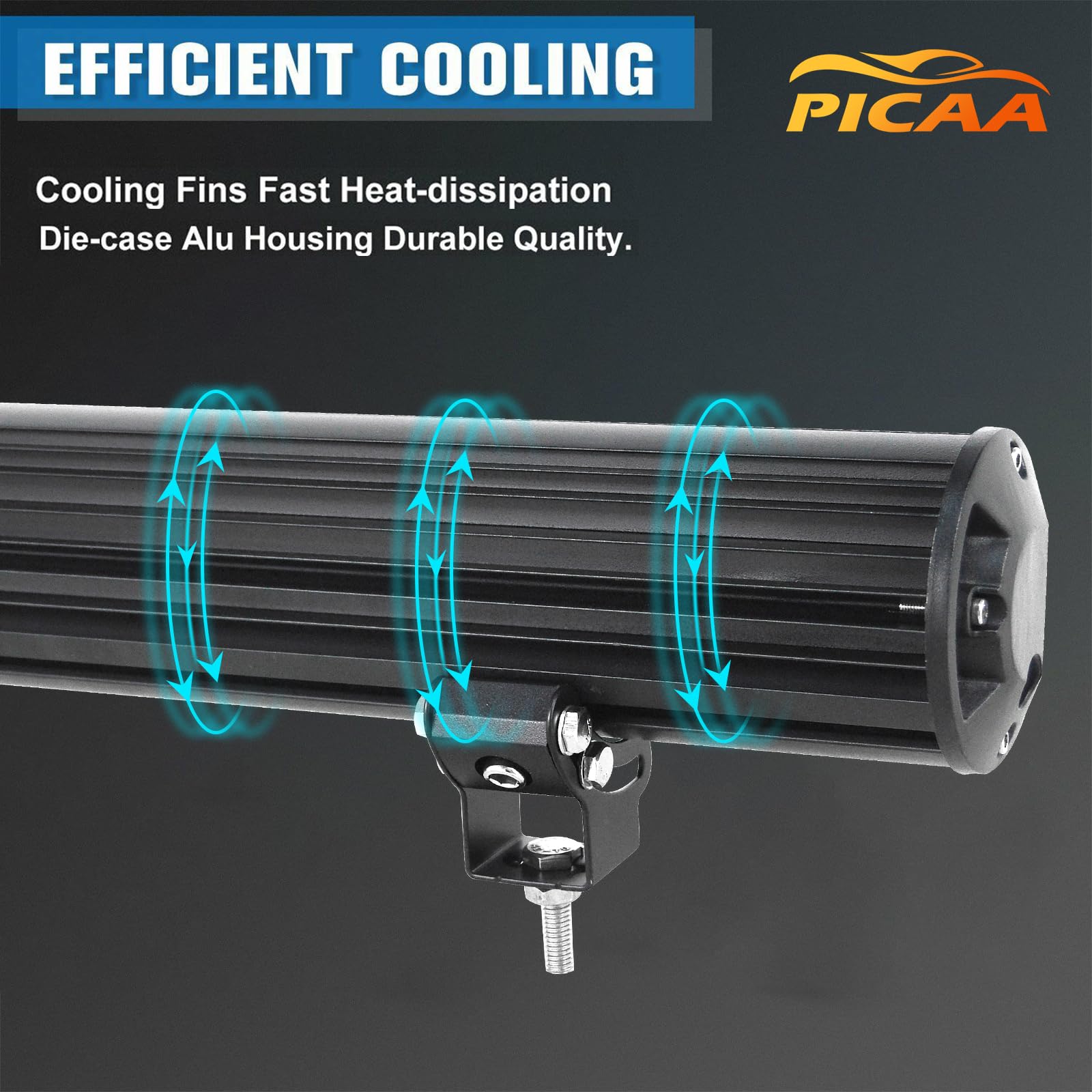 PICAA 115cm 45 Pollici 612W Barra Led Fuoristrada+2x 4 36W Faro da Lavoro Led+Cablaggio Kit, Tripla Rows 6000K Bianco Auto Camion 4x4 Barra Luminosa a Led 12V 24V Fari Led