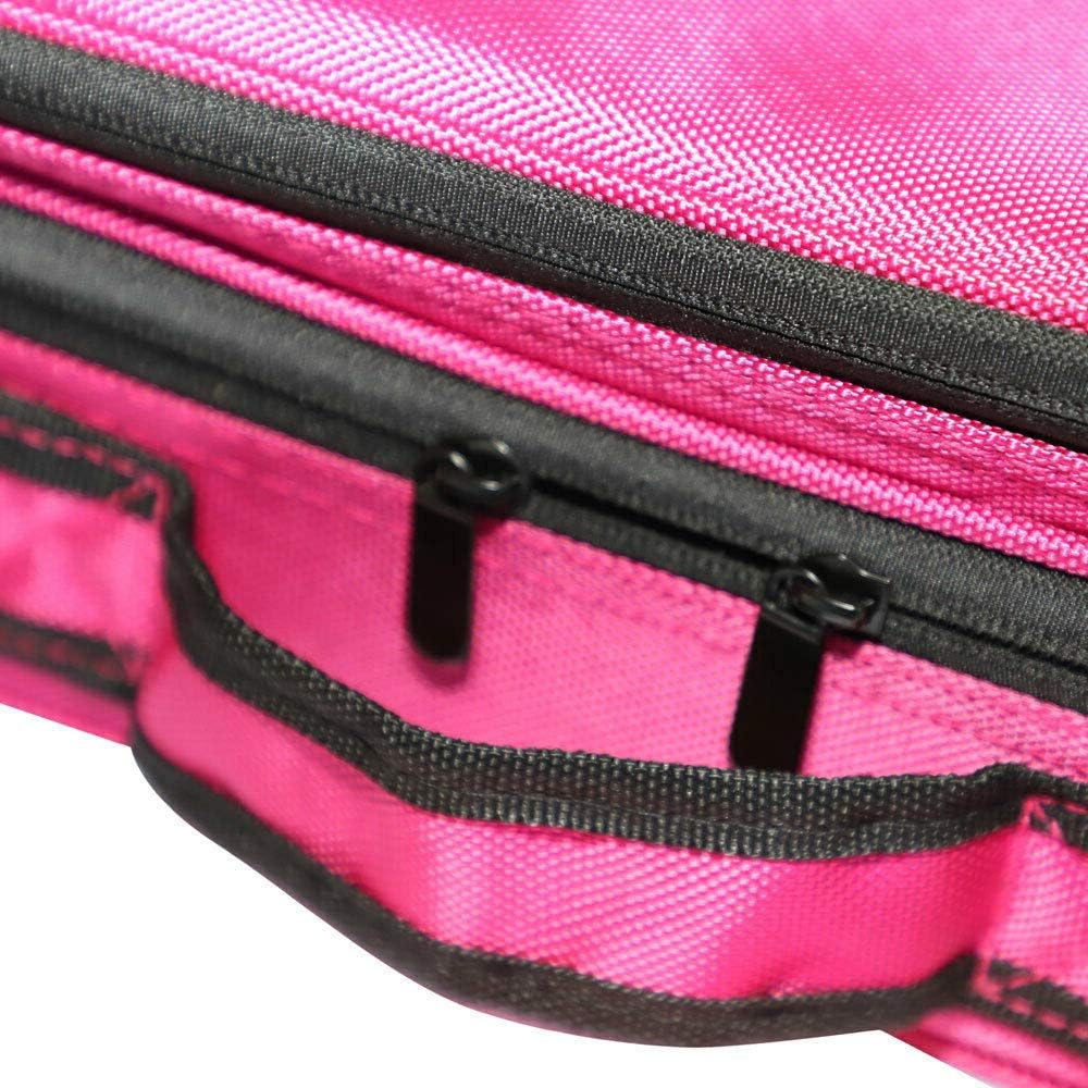 Royal Brands Travel Makeup Organizer Case, Hobby Organizer Professional Cosmetic Makeup Bag Organizer Accessories Case Tools (Medium (13.5x4x9), Pink)