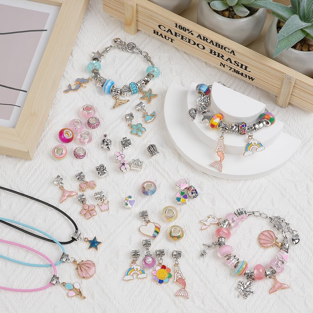 AUAUY Kit Giochi Crea Braccialetti DIY Regalo Bambina 5-10 Anni, Idee Originali per Natale e Compleanno