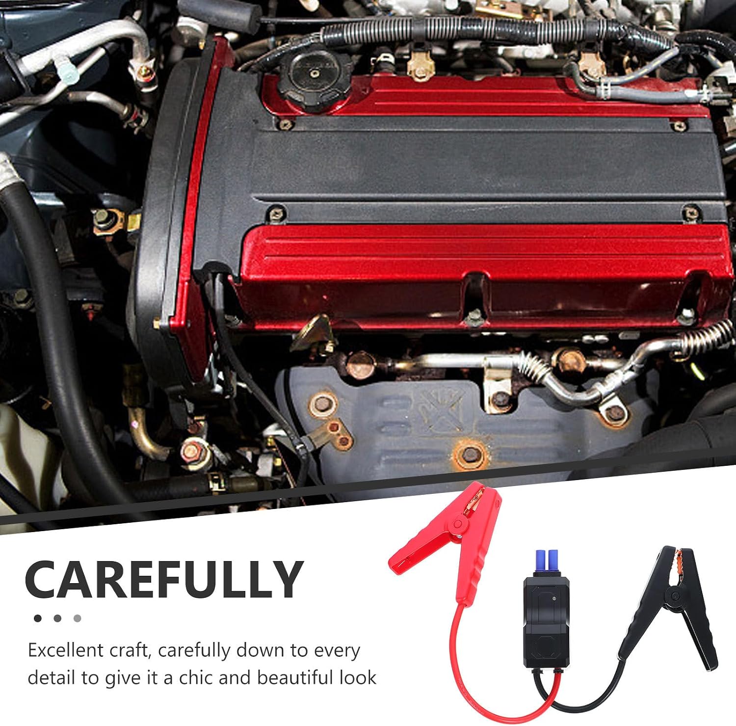 Automotive Emergency Starter Clamp 650a Jump Starter Cable Battery Clip with Heavy Duty Silicone Wire for Dc12v Car Battery