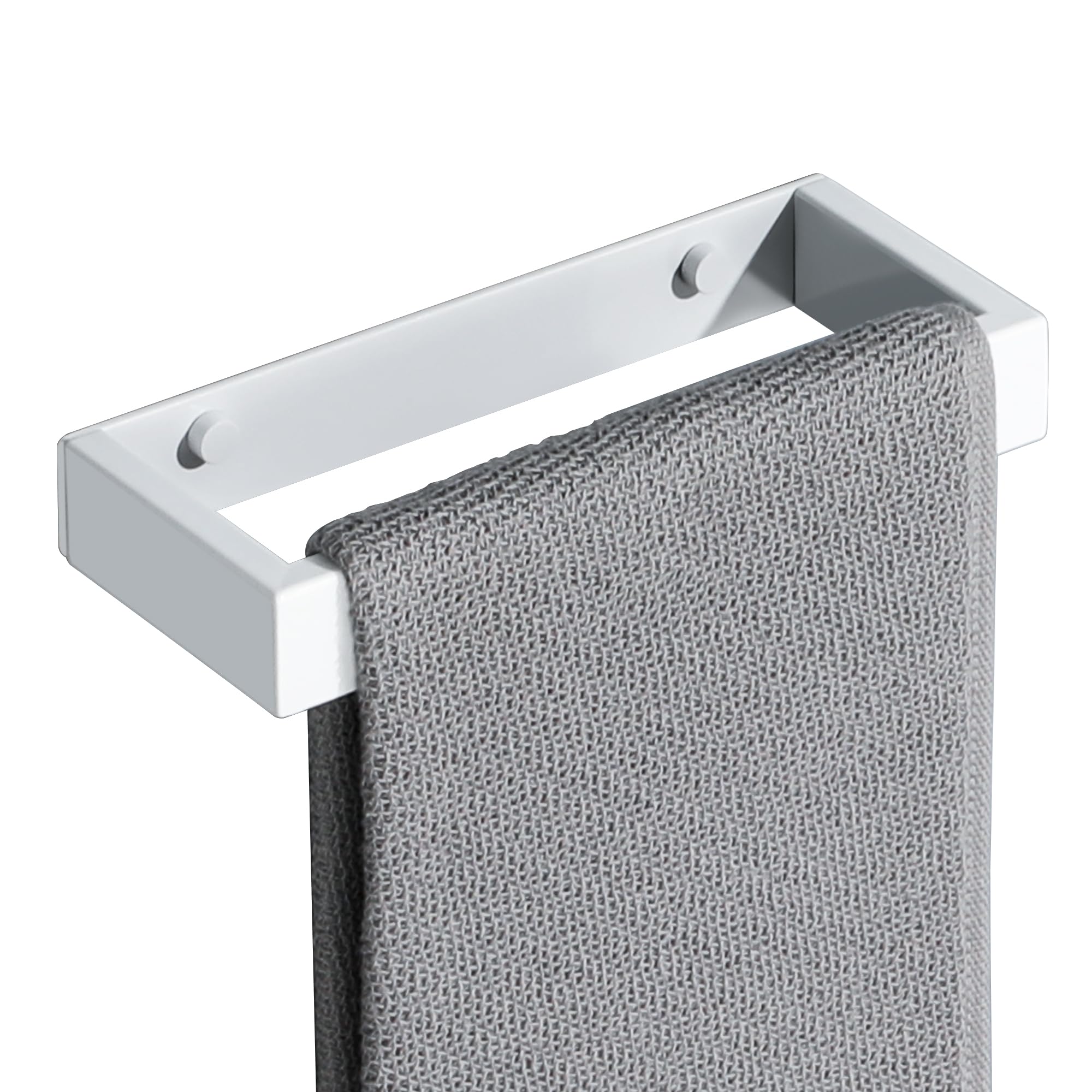 SAYAYO Porta Asciugamani Bagno Bianco Porta Asciugamano Autoadesivo Porta Salviette da Parete 20CM Anello Portasciugamani Bidet Per Bagno Cucina, in Acciaio Inox