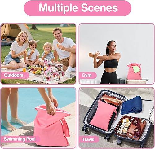 Miniatura 7 de Bolsa impermeable a prueba de desorden, paquete de 2 unidades, reutilizables, bolsas húmedas para trajes de baño y ropa de bebé, bolsa húmeda a