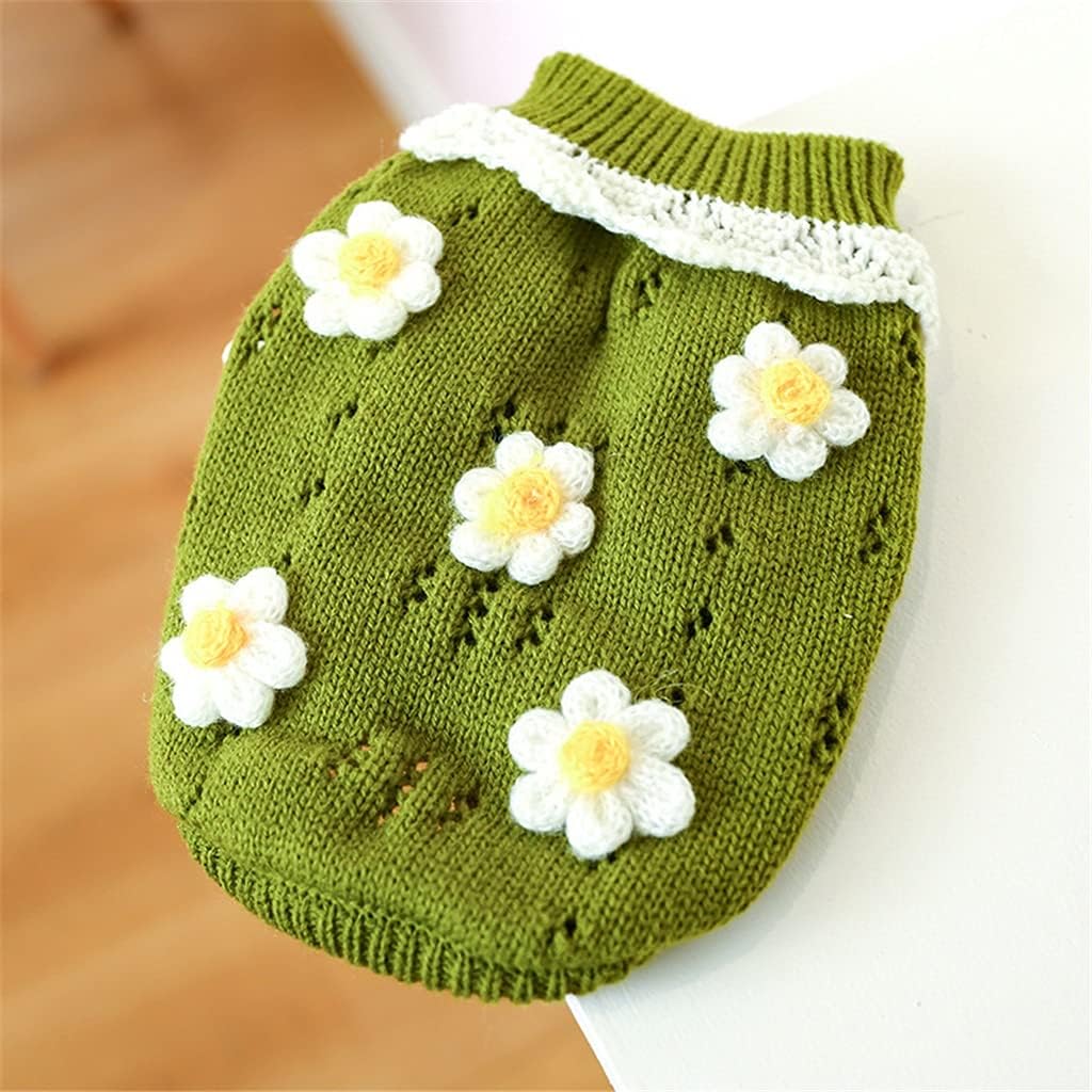 Warm Comfortable Dog Sweater Knitted Pet Clothes Flower Blossoming Jumper for Dogs (Color : A Size : L Code) (A M code)