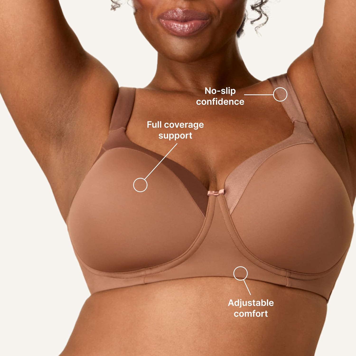 Playtex Women's Wireless Balconette Bra, Full-Coverage Bras for Women, Support, Moisture Wicking (Plus - Image 4