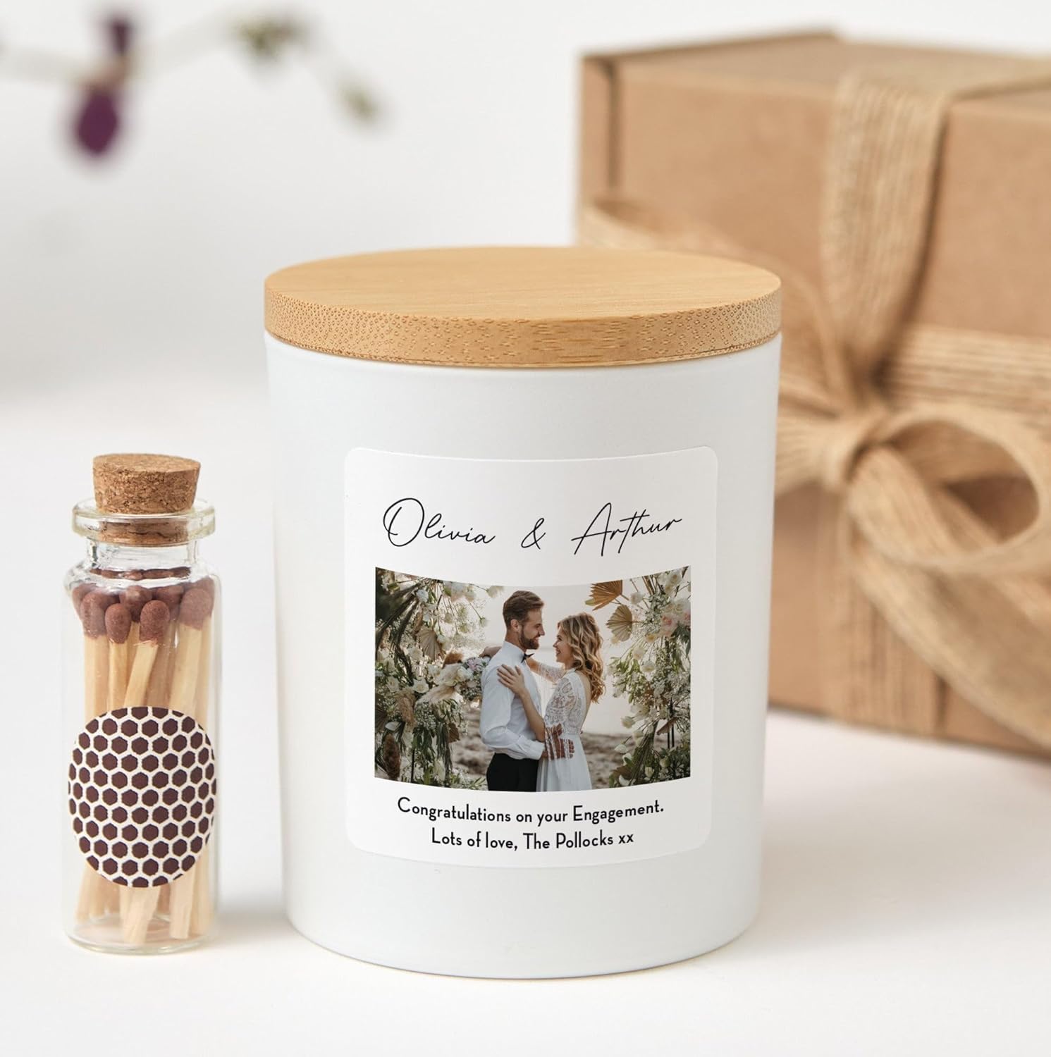 Custom Photo Candle with Gift Box | Personalized Picture Candle | Engagement, Wedding Gift-Black/Unscented - Image 2