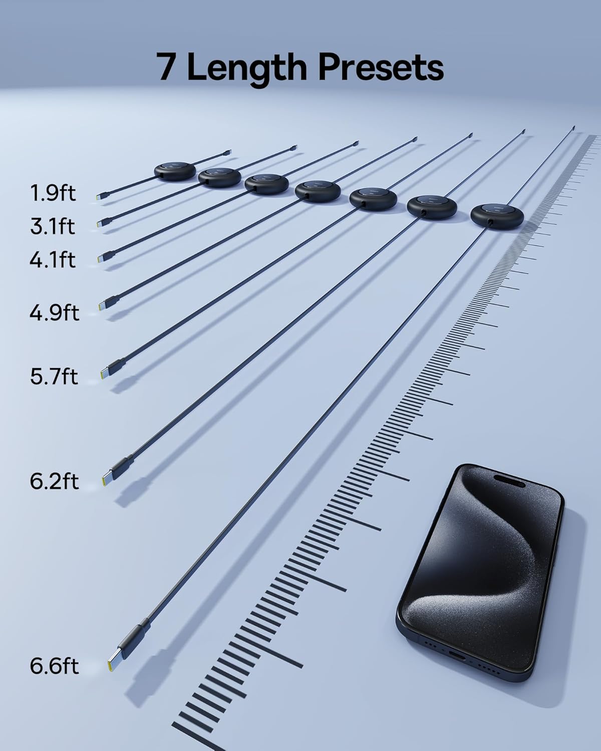 Baseus Retractable Cable 7 Length Presets