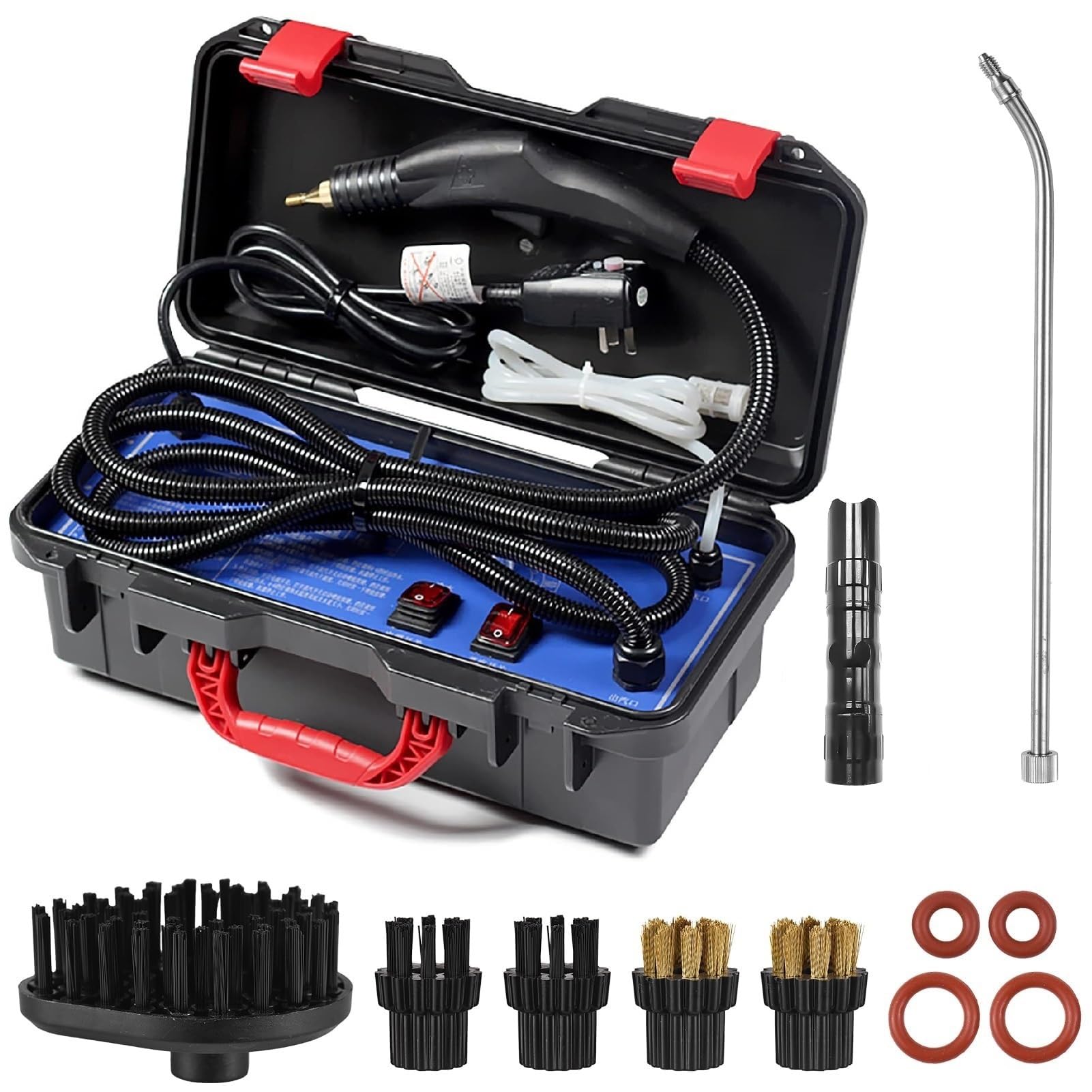 COUCHO Nettoyer à Vapeur à Haute Pression, Machine de Nettoyage à la Vapeur de 3000W, réglable à Sec à Sec, laveuse à Vapeur de Pompe Automatique avec 5 pinceaux, pour Le mobilier de Voiture