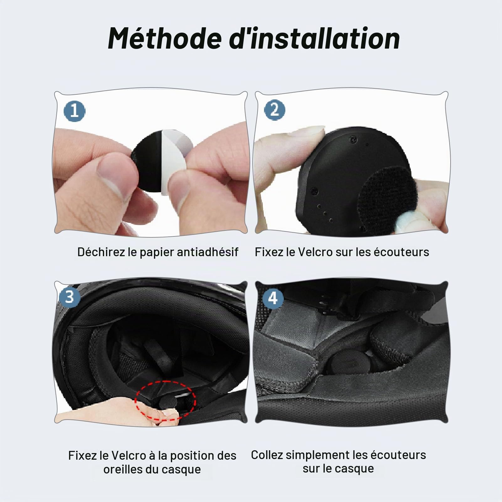 ciciglow Casque Bluetooth pour Moto, Autonomie de 50 Heures, Haut-parleurs Bluetooth pour Casque de Moto, Haut-parleur sans Fil avec étui de Chargement pour L'extérieur