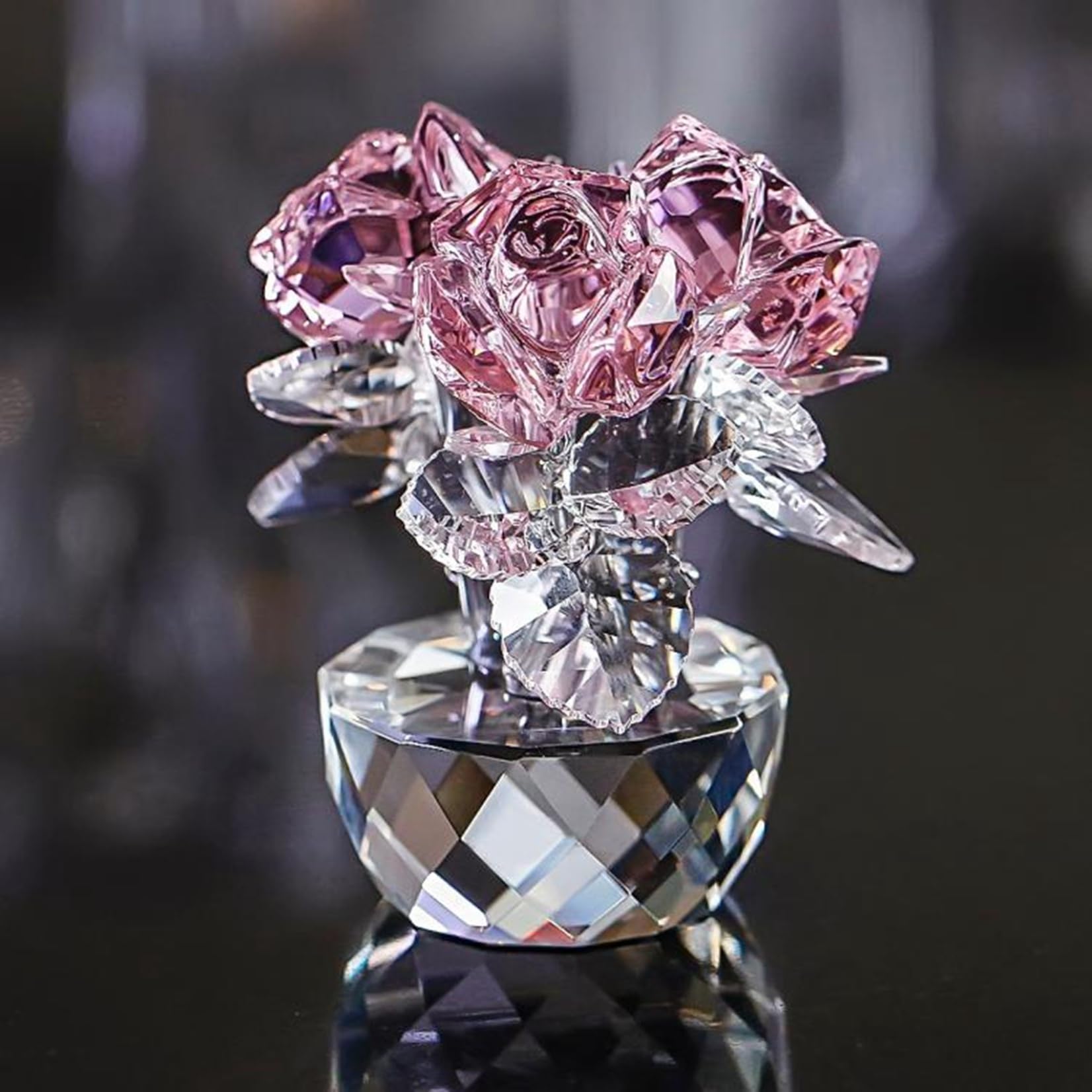 Amazon.co.jp: 薔薇の花 クリスタル ガラス 置物 ヒーリング 