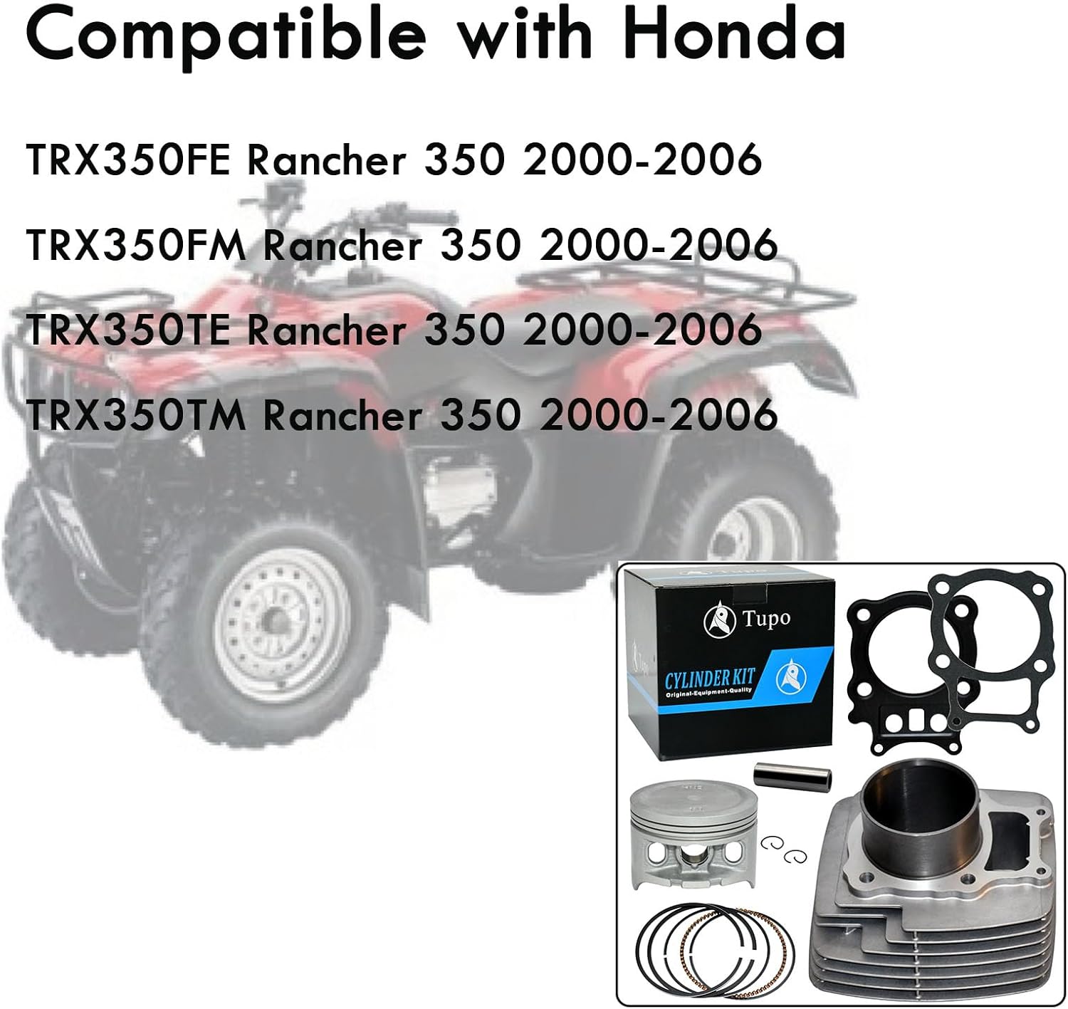 Tupo TRX350-78.5 Cylinder Kit Compatible with Honda Rancher 350 TRX350 2000-2006